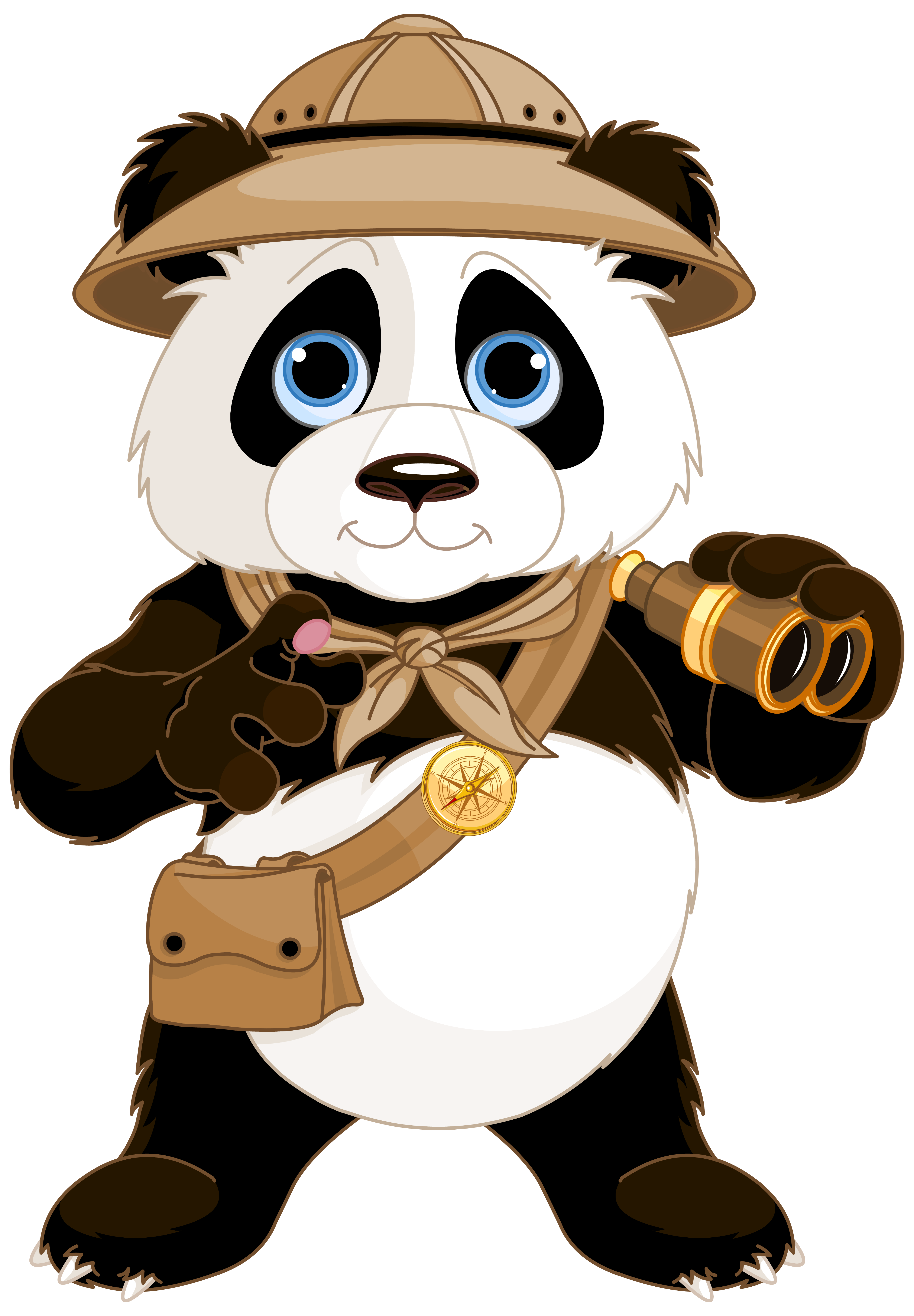 Cute Panda PNG Clipart Image.