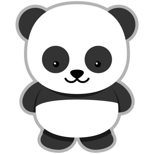 Cute panda head clipart free.
