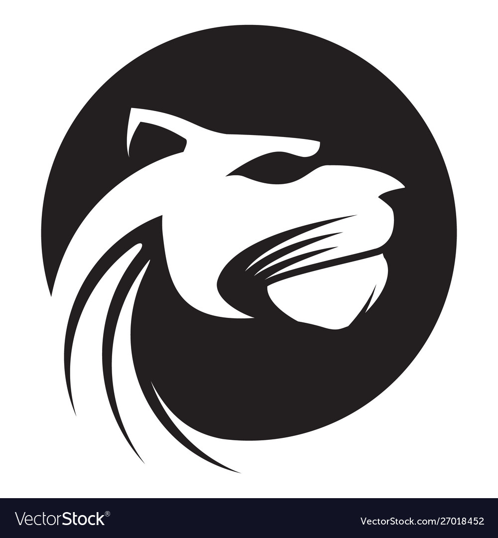 Panther head swoosh emblem logo icon.