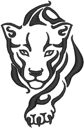 Stalking Panther Embroidery Design.