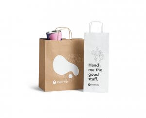 Personalised paper bags with logo, free UK & EU delivery.
