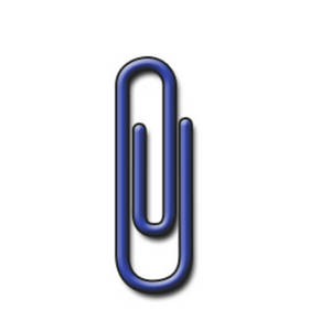 Clipart Picture of a Blue Paper Clip.