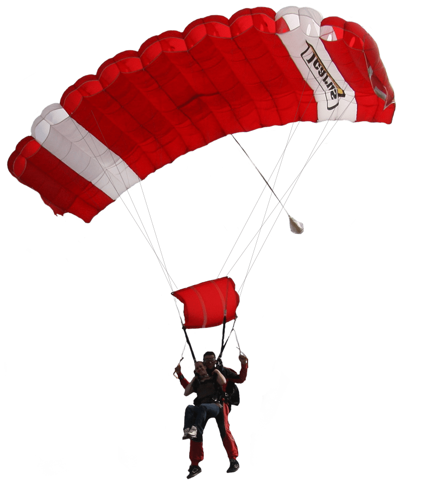 Red and White Parachute transparent PNG.