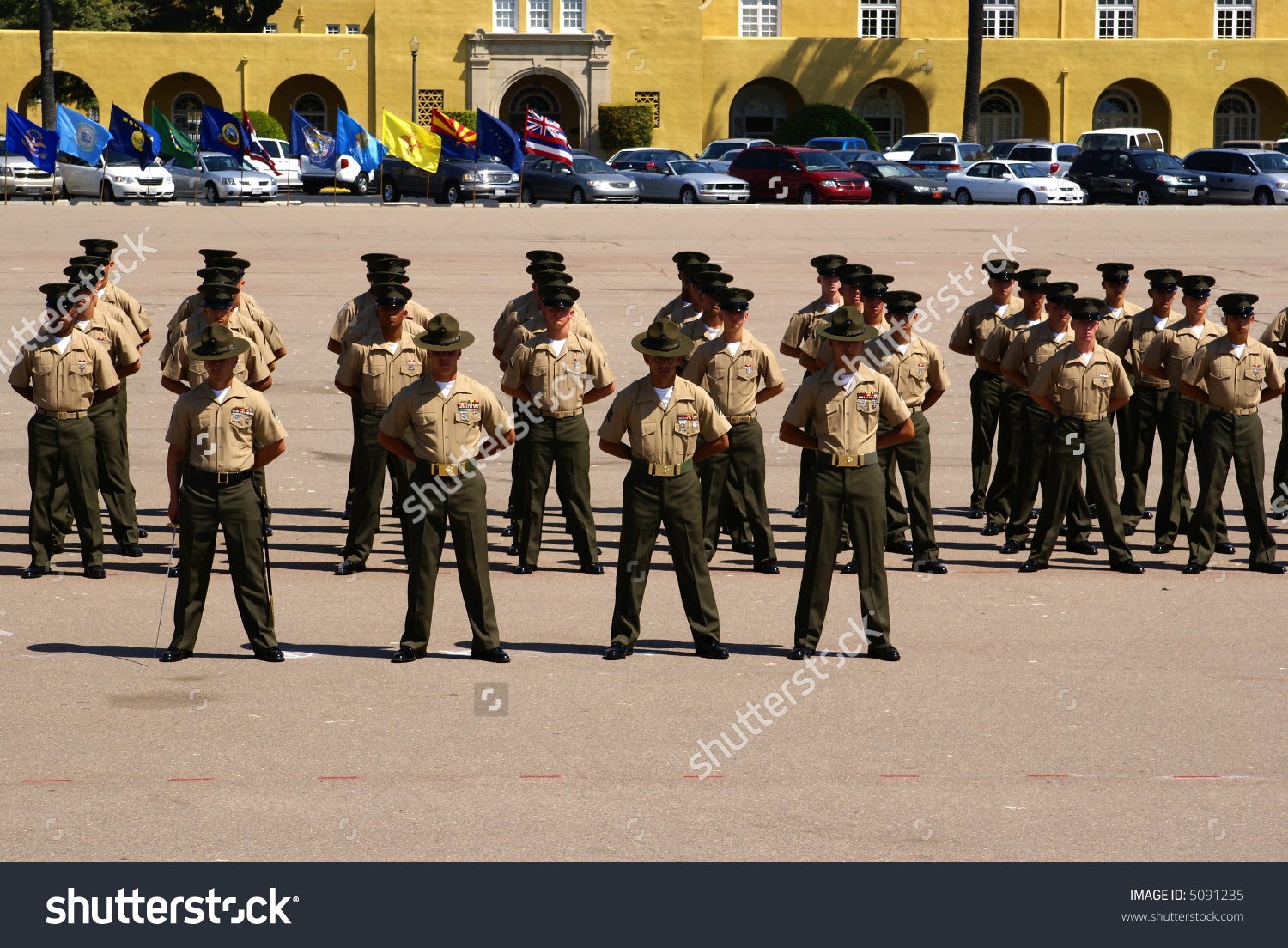 New Marines Standing Parade Rest Drill Stock Photo 5091235.