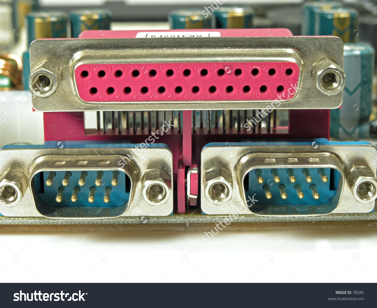 Pc Board Parallel Port Rs232 Connector Stock Photo 78585.