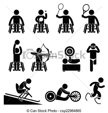 Clip Art Vector of Disable Handicap Sport Paralympic.