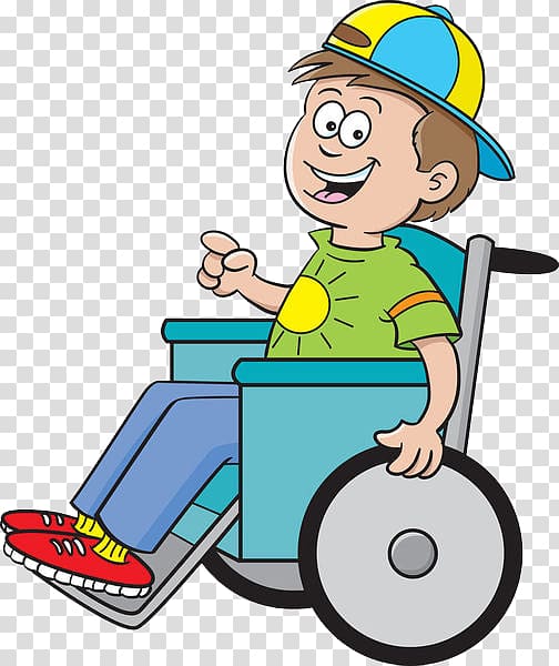 Wheelchair Cartoon Boy Illustration, A paralyzed child.