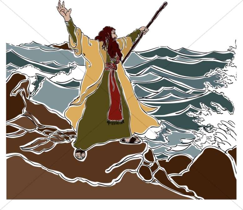Moses Stands on the Red Sea Shore.