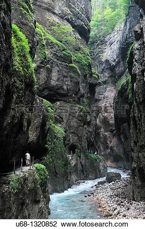 Stock Photo of Partnach canyon near of Garmisch, Bavaria, Germany.