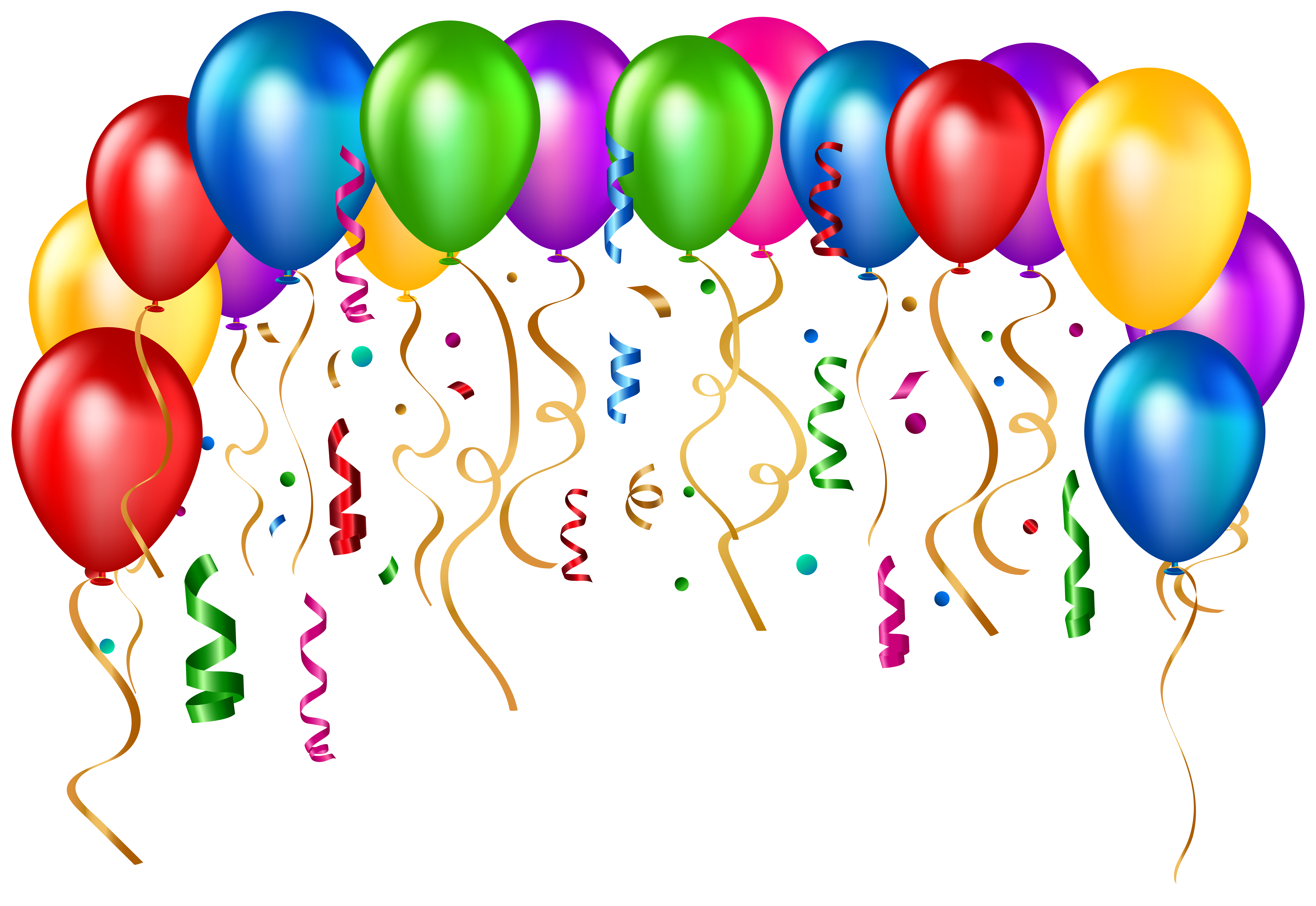 Birthday Party Balloons Transparent PNG Clip Art Image.