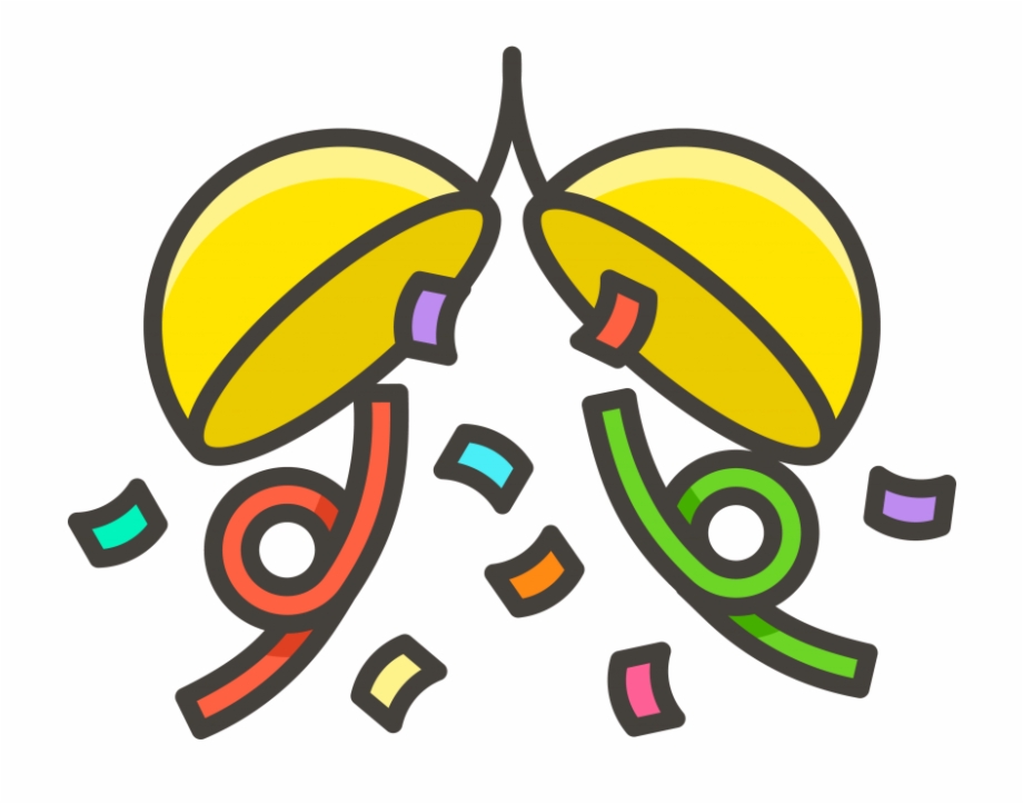 Confetti Ball Emoji Icon.