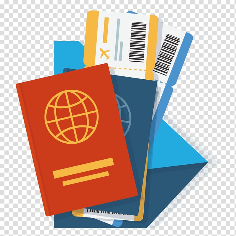 Passport and plane ticket illustration, Naa Exchange Travel.