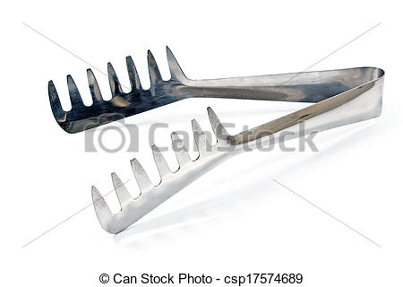 Pictures of Spaghetti tongs isolated on a white csp17574689.