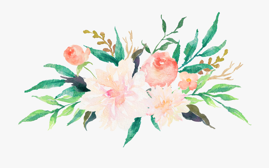 Clip Transparent Library Free Watercolor Flowers Clipart.