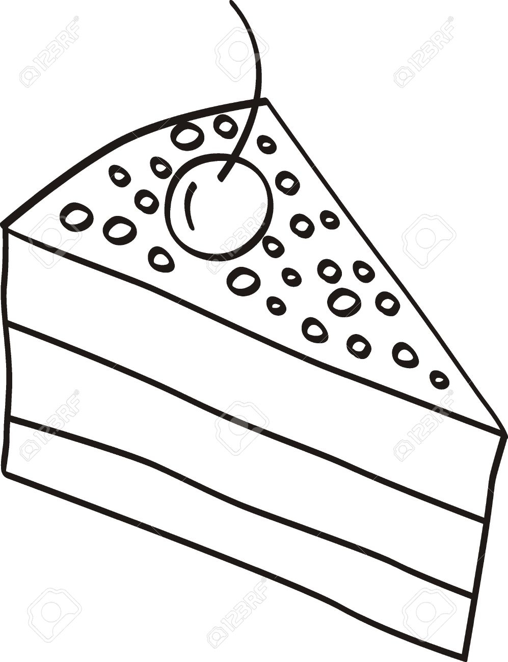 Slice Of Cake Clipart Black And White.