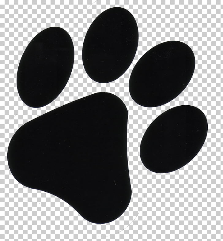 Ilustración de impresión de pata negra, huella de perro pata.