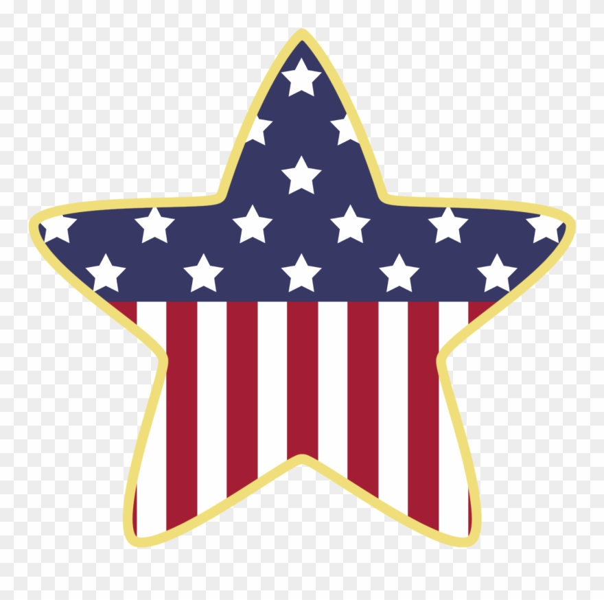 Abstract American Star And Flag Clipart.