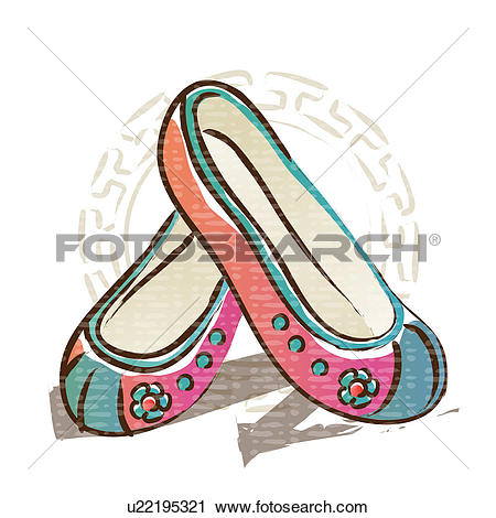Clipart of shoes, slippers, general mechandise u22327304.