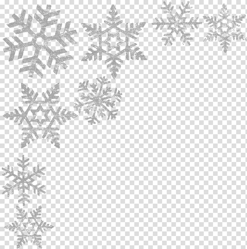 Grey snowflakes illustration, Black and white Point Pattern.
