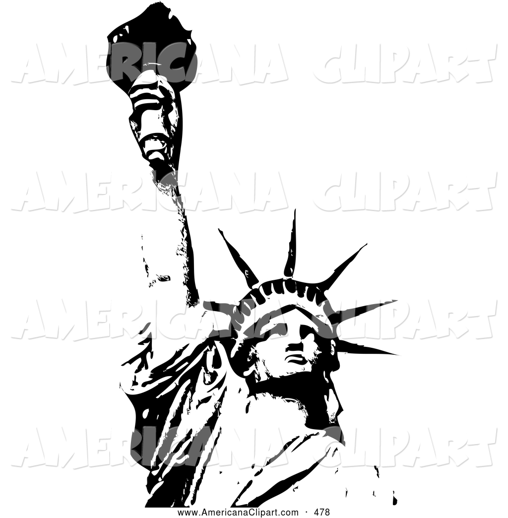 Small Liberty Bell Statue Of Liberty White House Patriotic Clipart.