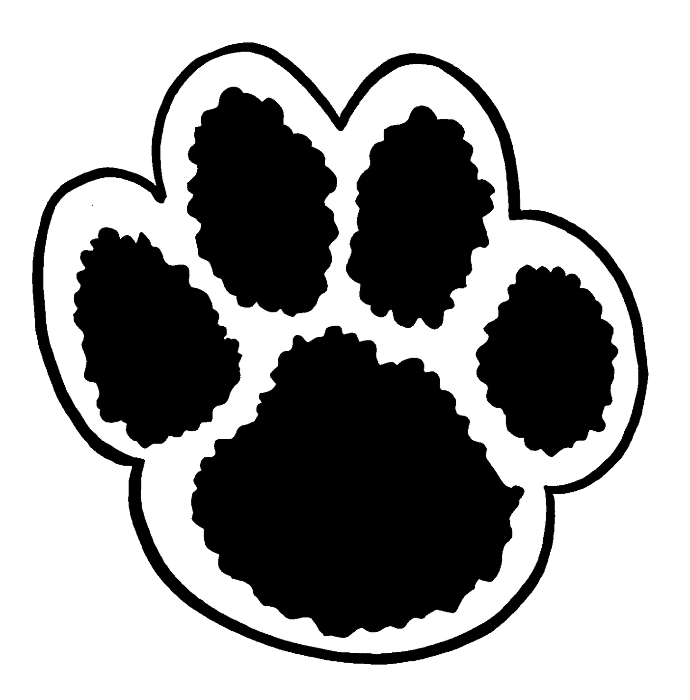 Paw Print Clip Art In Black And White Transparent Png.