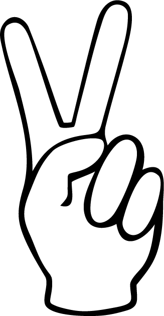 Peace Fingers Flag Coloring Clipart.