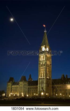 Stock Photo of Peace Tower, Parliament building, Ottawa, Ontario.