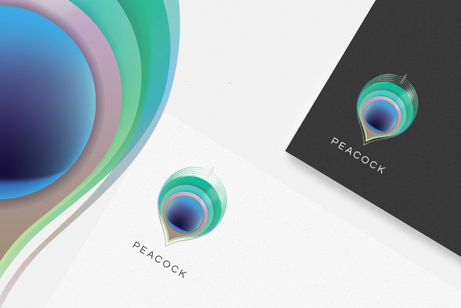 Peacock feather logo ~ Logo Templates ~ Creative Market.