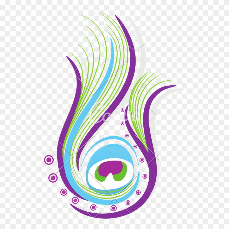 Clip Art Creative Abstract Peacock Feather Design With.