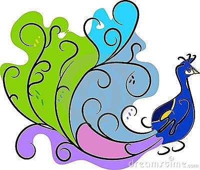 Peacock Clipart Black And White.