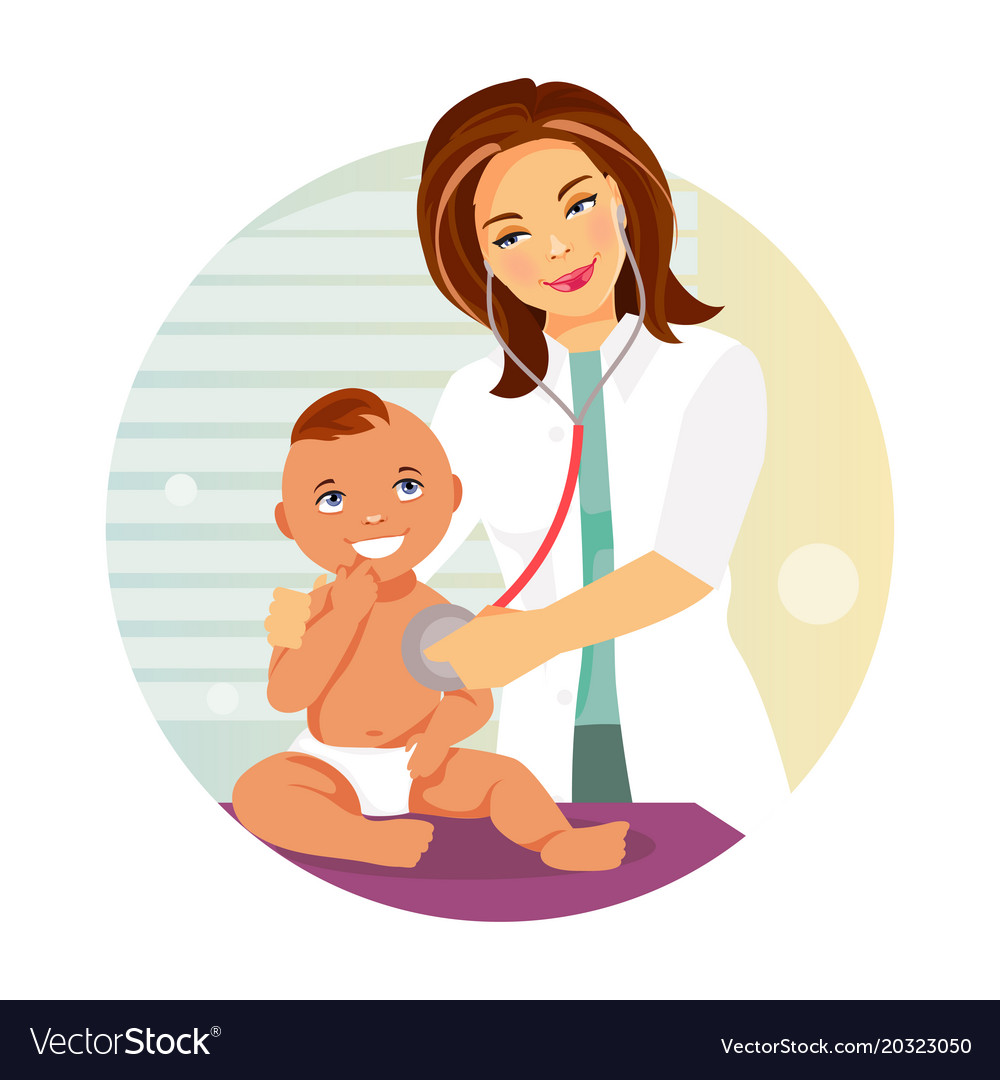 Pediatrician and child.