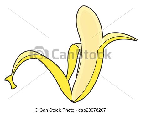 Vector Clipart of Peel Off Banana Design.