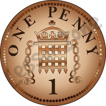 5p coin clipart.