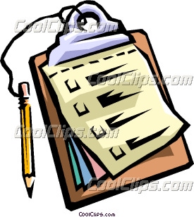 Clipboard and pencil clipart.