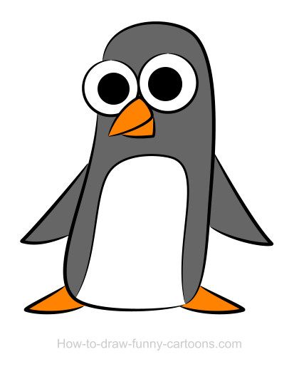 Penguin Cartoon Drawing.