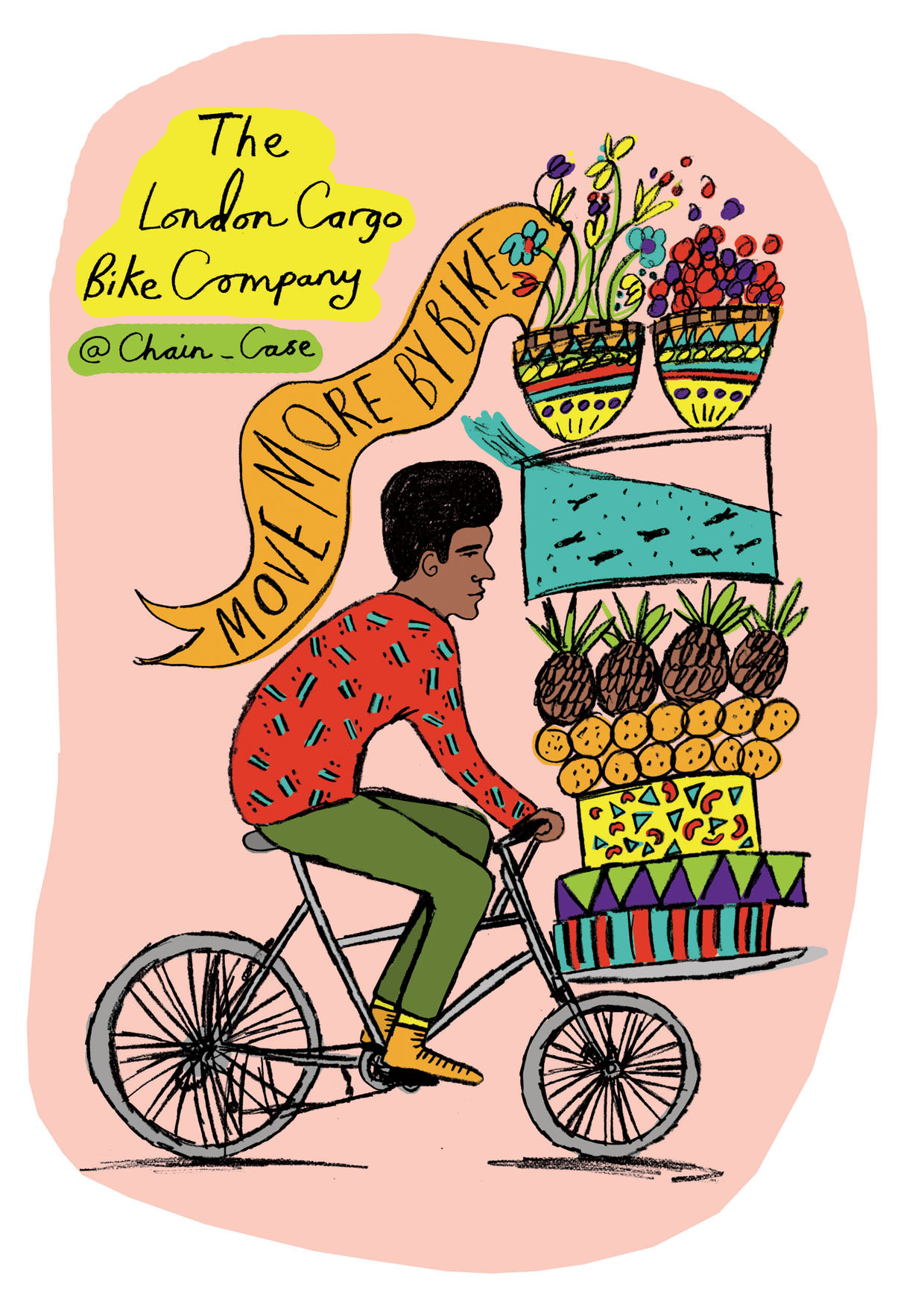 A Bicycle Culture, Freshly penned artwork for The London Cargobike.