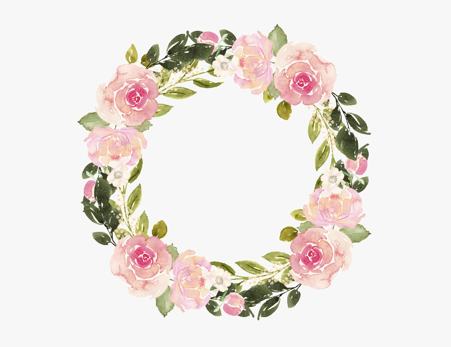 Hand Painted Floral Wreath Clipart / Wedding Invitation.
