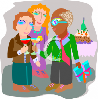 People At A Birthday Party Clipart.