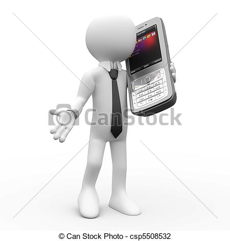 Person Talking On Cell Phone Clipart.