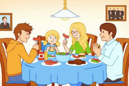 Family Eat Together Clipart.