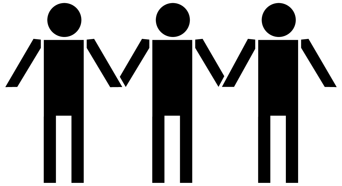 Standing Together Holding Hands Clipart Silhouette.
