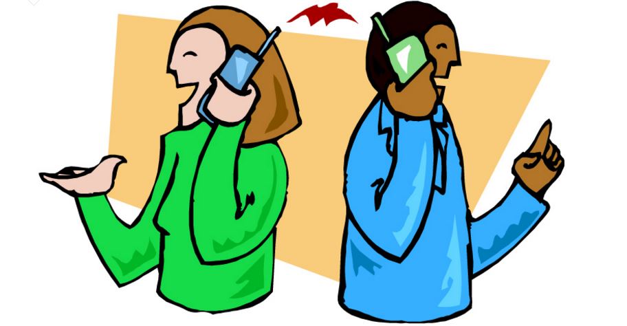 Telephone Conversation Between Two People Clipart.