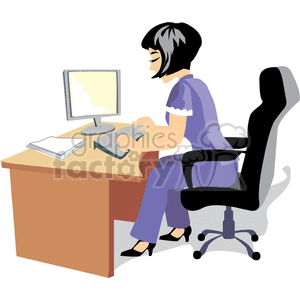 female employee clipart. Royalty.