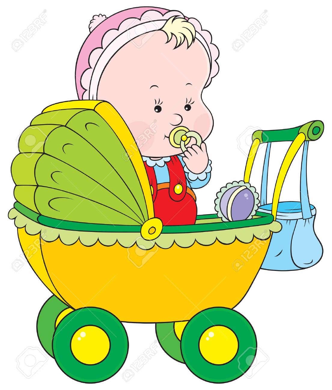 Small Child Sitting In A Pram Royalty Free Cliparts, Vectors, And.