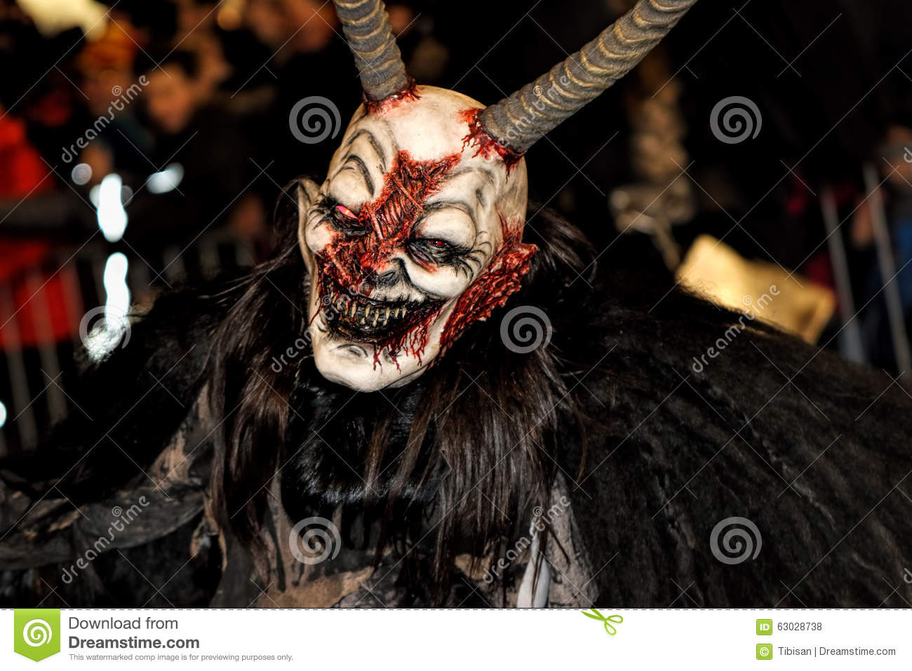 Devil Mask From Perchtenlauf, Graz Editorial Photo.