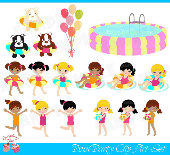 Pool Party Clipart.