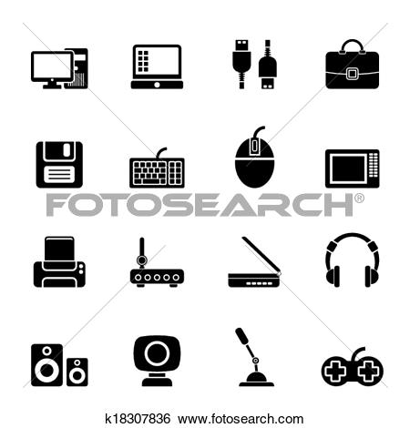 Clip Art of Computer equipment and periphery ic k18307836.