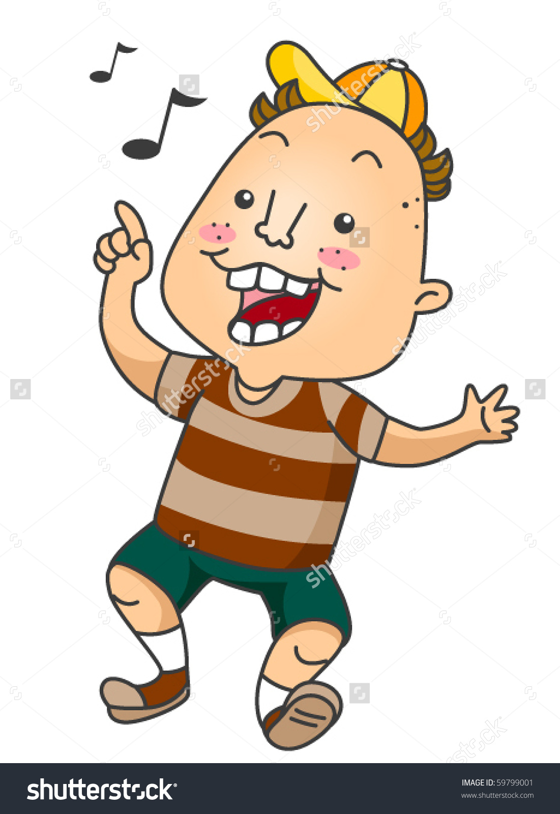 A Cheerful Kid Singing A Song.