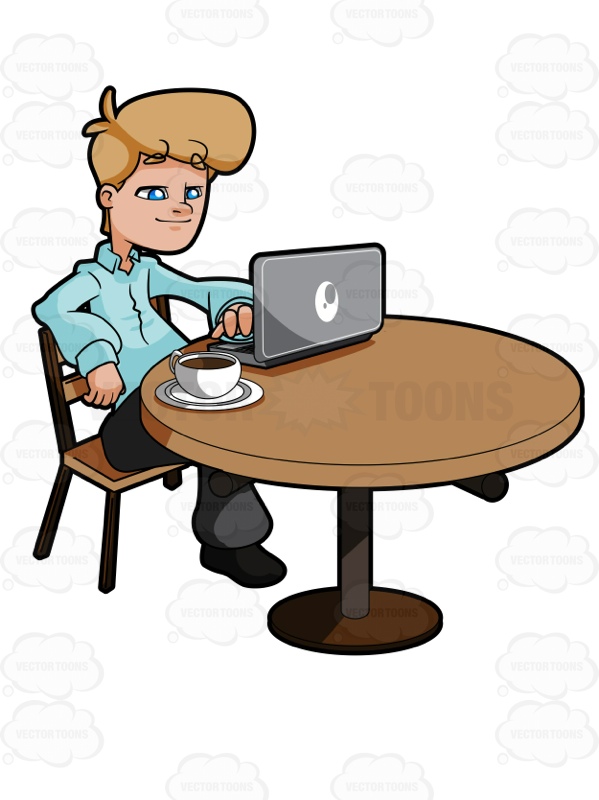 Person Using Laptop Clipart.