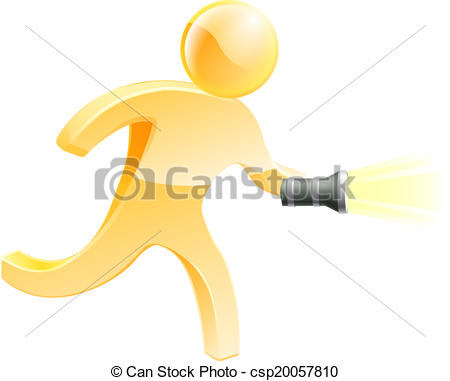 Vector Clip Art of Searching torch person.
